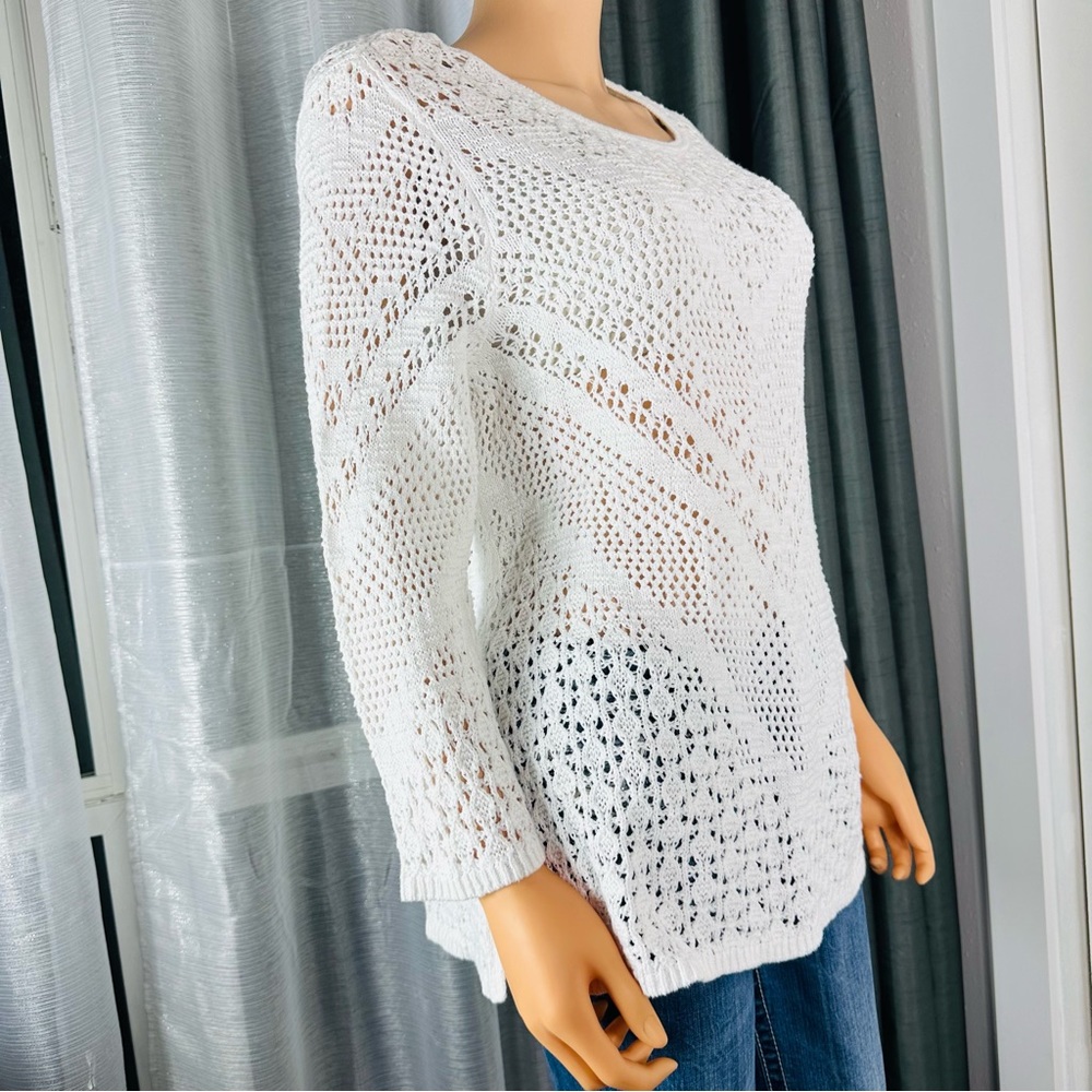 CHICOS white crochet cárdigan size L - Picture 2 of 11